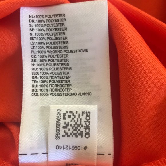 Men’s Adidas Orange Athletic Short Sleeve Shirt M - Picture 6 of 6